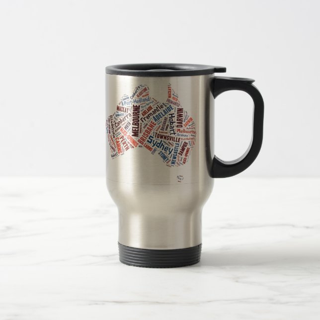 Australia Word Art Travel Mug (Right)