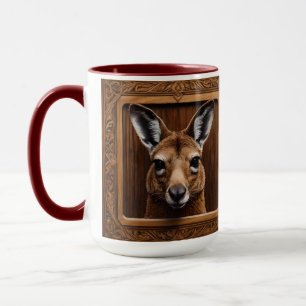 Australian 3D Wood Print Kangaroo, Mug