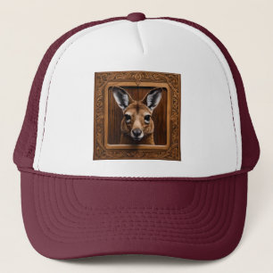 Australian 3D Wood Print Kangaroo, Trucker Hat