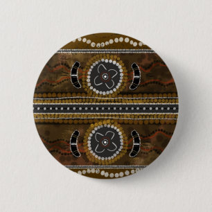 Australian Aboriginal Art - Food Gathering 6 Cm Round Badge