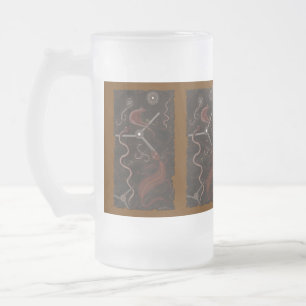 Australian Aboriginal Art Gift Frosted Glass Beer Mug