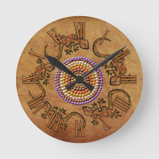 Australian Aboriginal Art Gift Round Clock (Front)