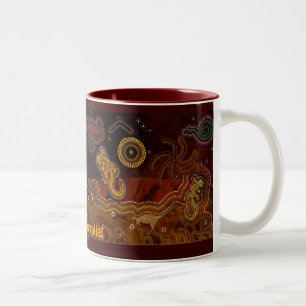Australian Aboriginal Art Gift Two-Tone Coffee Mug
