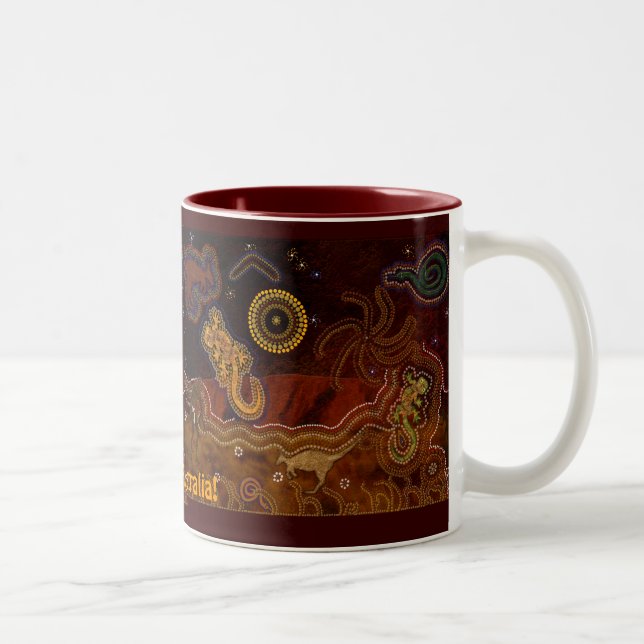 Australian Aboriginal Art Gift Two-Tone Coffee Mug (Right)