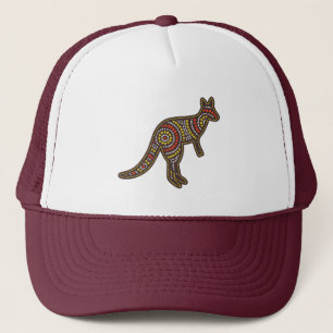 Australian Aboriginal Art – Kangaroo Spirit Design Trucker Hat