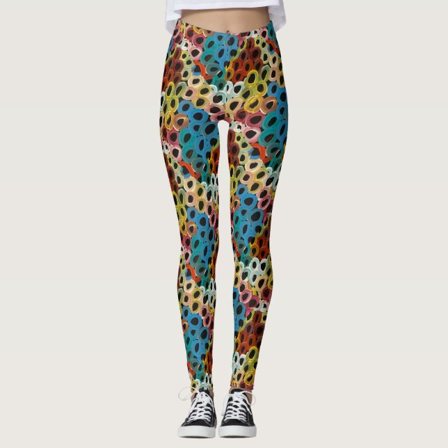 Australian Aboriginal Artists Boutique Soakage Leggings (Front)