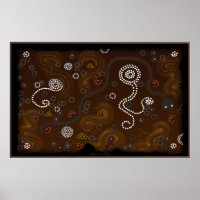 Australian Aboriginal Desert Art Poster