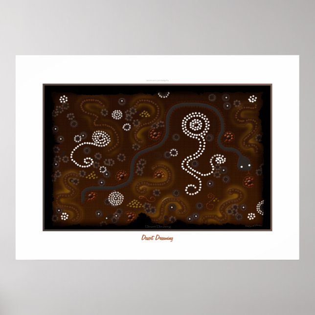 Australian Aboriginal Desert Dreaming Art Poster (Front)