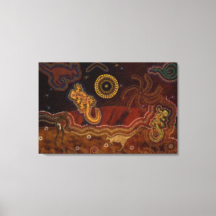Australian Aboriginal Desert Heat & Wildlife Canvas Print