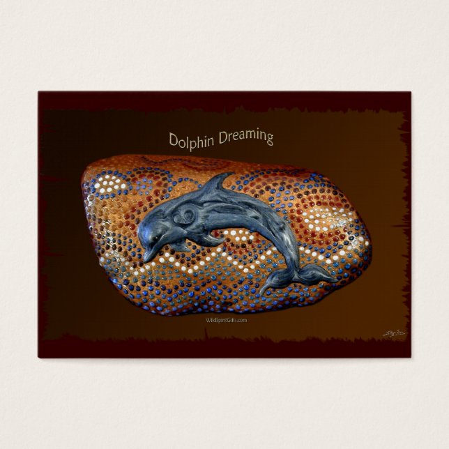 Australian Aboriginal Dolphin Art ACEO Biz Cards (Front)