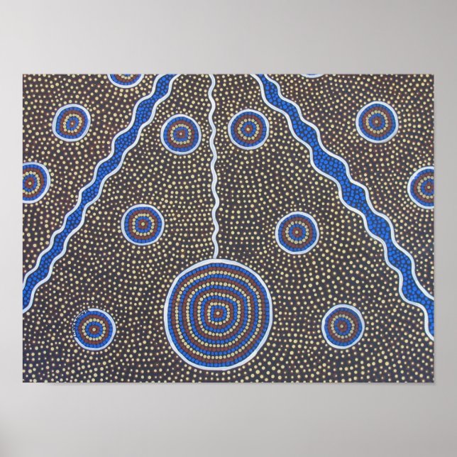 Australian Aboriginal Dot Painting Art Poster (Front)