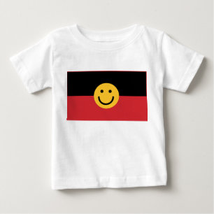 Australian Aboriginal flag with Smile face Baby T-Shirt