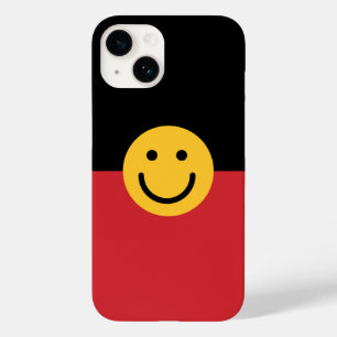 Australian Aboriginal flag with Smile face Case-Mate iPhone 14 Case