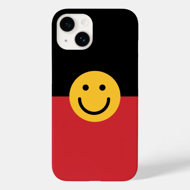 Australian Aboriginal flag with Smile face Case-Mate iPhone Case (Back)