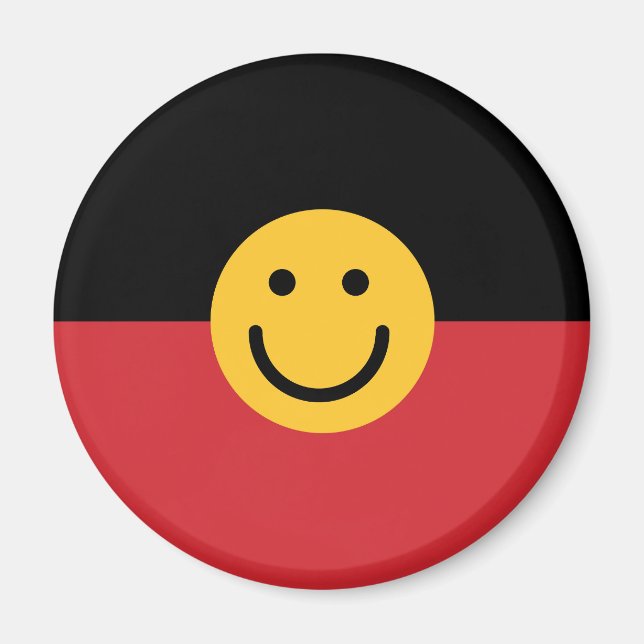 Australian Aboriginal flag with Smile face Magnet (Front)