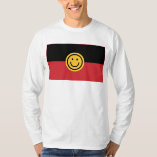 Australian Aboriginal flag with Smile face T-Shirt