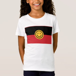 Australian Aboriginal flag with Smile face T-Shirt