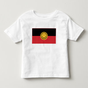 Australian Aboriginal flag with Smile face Toddler T-Shirt