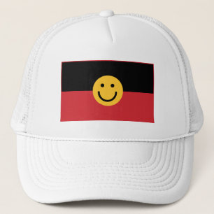 Australian Aboriginal flag with Smile face Trucker Hat