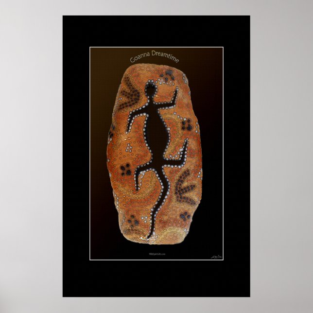 Australian Aboriginal Goanna Lizard Art Print (Front)