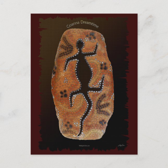 Australian Aboriginal Lizard Goanna Dreaming Card (Front)