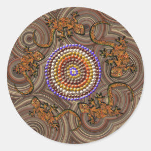 Australian Aboriginal Style Desert Art Stickers