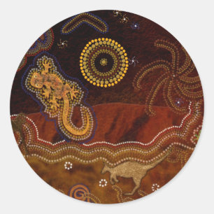 Australian Aboriginal Style Desert Art Stickers