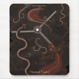 Australian Aboriginal Style Kangaroo & Lizards Mouse Mat