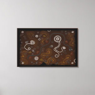 Australian Aboriginal-style Outback Desert Art Canvas Print