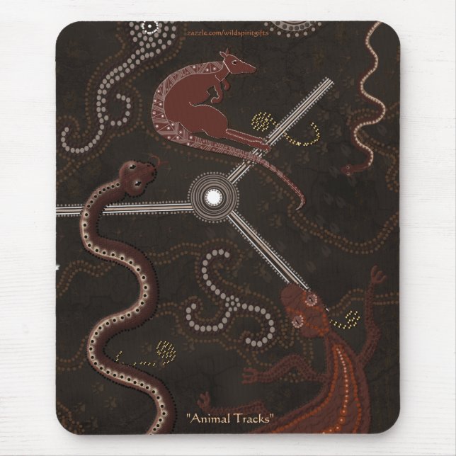 Australian Aboriginal-style Walkabout Art Design Mouse Mat (Front)