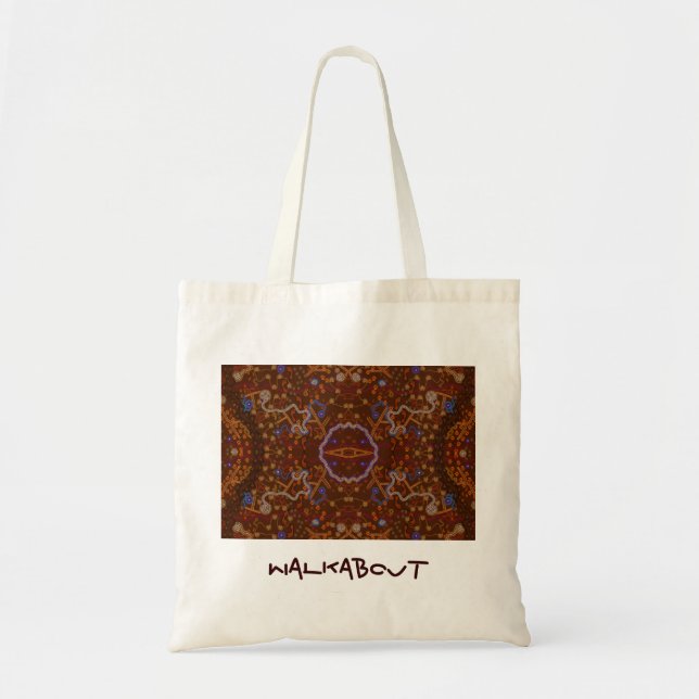 Australian Aboriginal-style Walkabout Art Design Tote Bag (Front)