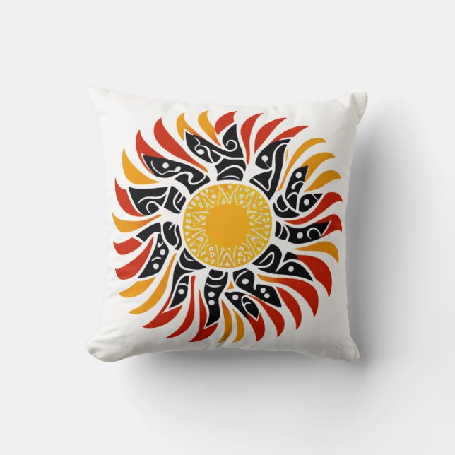 Australian Aboriginal Sunshine Art Cushion (Front)