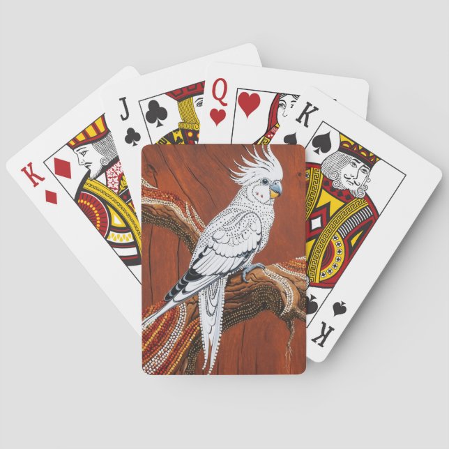 Australian Aboriginal-themed Cockatiel Playing Cards (Back)