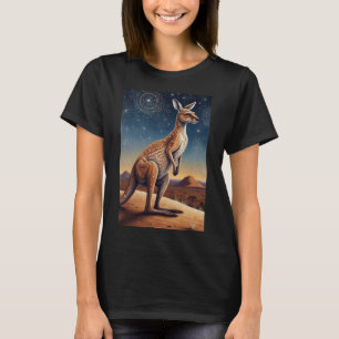 Australian Aboriginal-themed Kangaroo Scene T-Shirt
