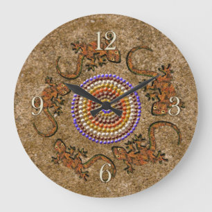 Australian Aborigine Dreamtime & Animals Large Clock
