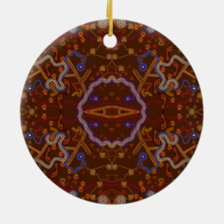 Australian Aborigine Walkabout with Animal Tracks Ceramic Tree Decoration
