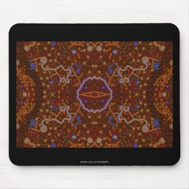 Australian Aborigine Walkabout with Animal Tracks Mouse Mat (Front)
