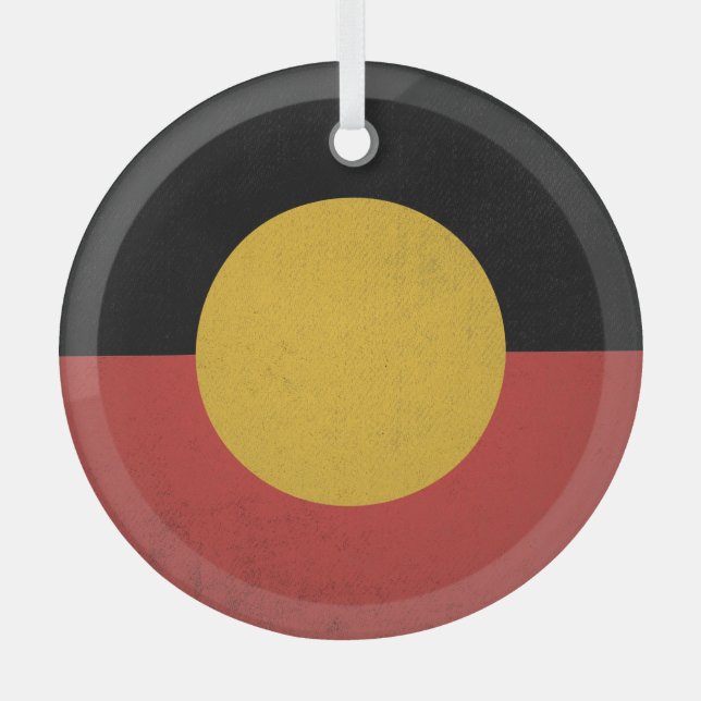 Australian Aborigines Glass Tree Decoration (Front)