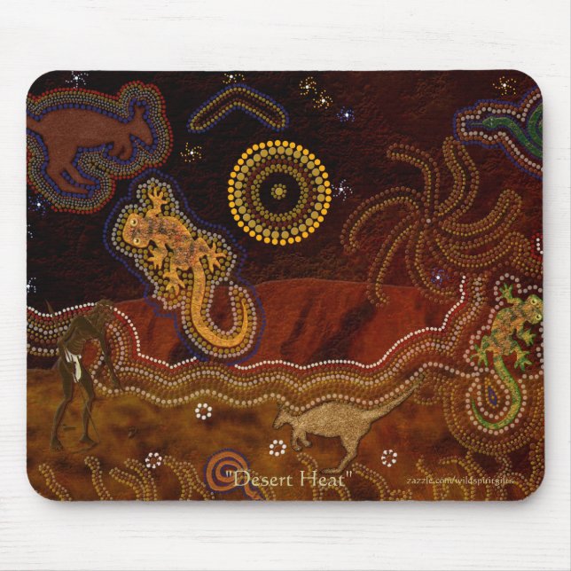 Australian Aborigines Hunting Kangaroo & Geckos Mouse Mat (Front)
