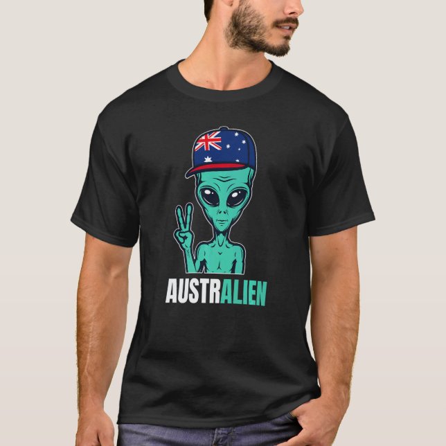 Australian Alien Australia Flag Aussie T-Shirt (Front)