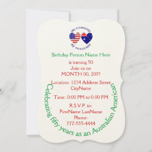 Australian American Country Heritage Invitation