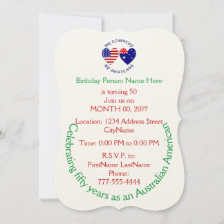 Australian American Country Heritage Invitation