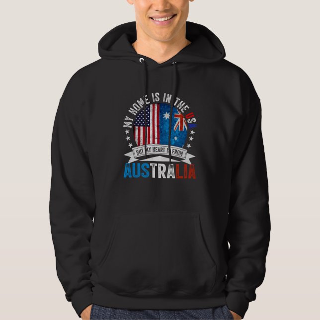 Australian American Patriot Heart is from Australi Hoodie (Front)