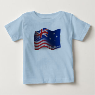 Australian-American Waving Flag Baby T-Shirt