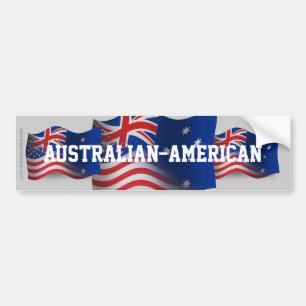 Australian-American Waving Flag Bumper Sticker