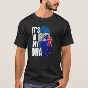 Australian And Nicaraguan Mix DNA Heritage Flag T-Shirt