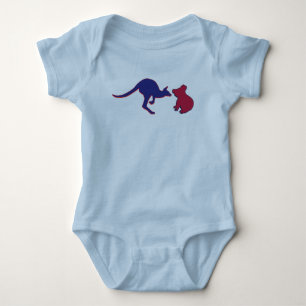 Australian and united States Flag Hearts Baby Bodysuit