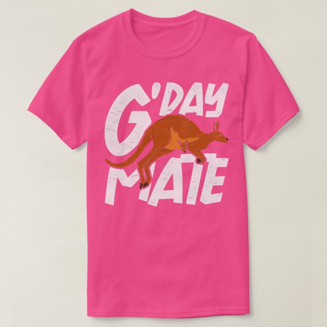 Australian Animal Backpacker Marsupial Kangaroo T-Shirt (Design Front)