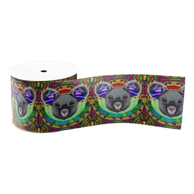 Australian animal lovers artsy koala bear pattern  grosgrain ribbon (Spool)