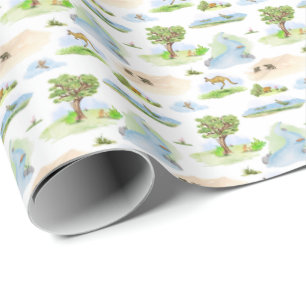 Australian Animal Toile (Original) Wrapping Paper